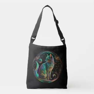 Sac Ajustable Œuvre d'art moderne de chat psychédélique élégant