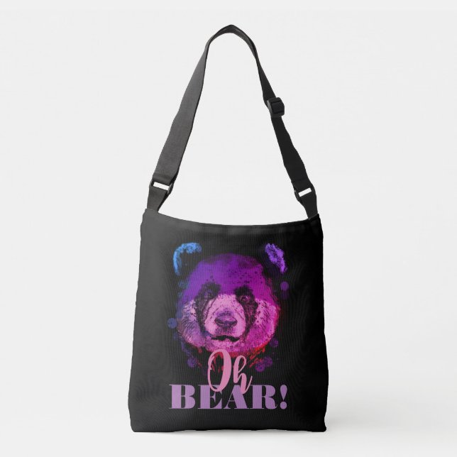 Sac Ajustable "OH OURS" | Drôle Cool Purple Panda Nom (Devant)