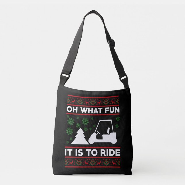 Sac Ajustable Oh Quel Amusant C'Est De Circuler Golf Panier Noël (Devant)