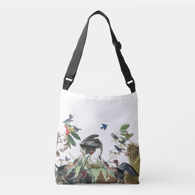 Sac Ajustable Oiseaux Audubon Fourre-tout d'oiseau bleu de héron (Devant)