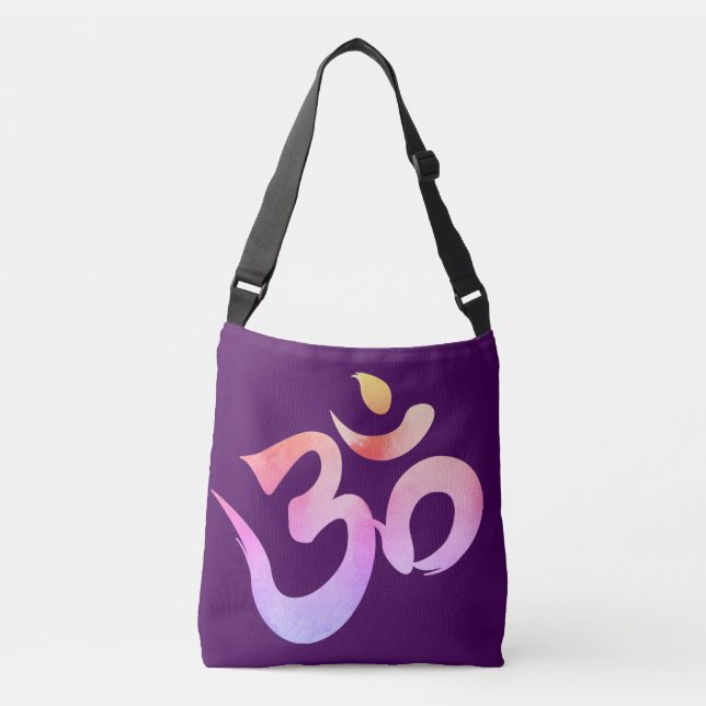 Sac Ajustable Om, Aum Mantra, Aquarelle de Fourre-tout (Devant)