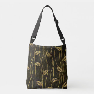 Sac Ajustable Or et noir : Texture 3D Feuille.