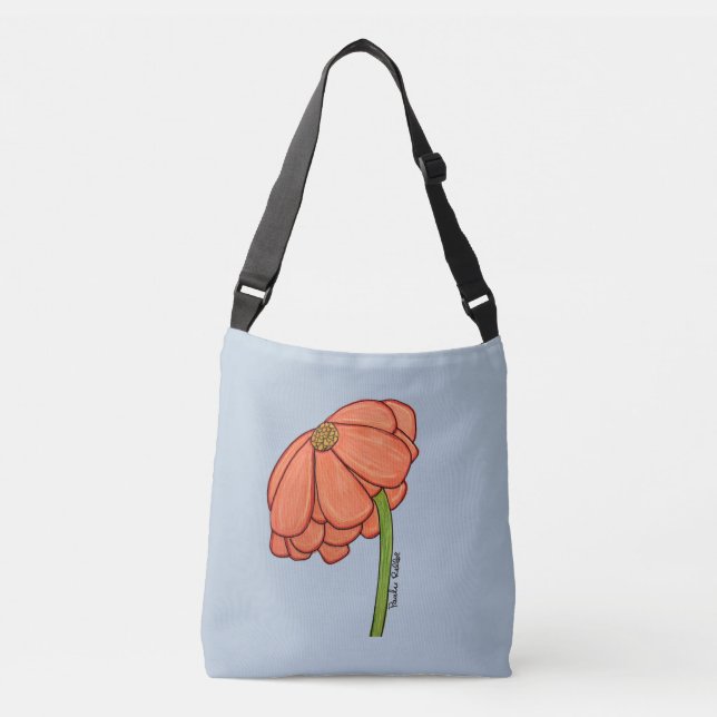 Sac Ajustable Orange Flower with Blue background Tote (Devant)