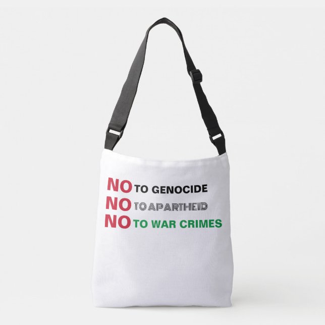 SAC AJUSTABLE PALESTINE LIBRE NON AUX CRIMES DE GUERRE APARTHEID (Devant)