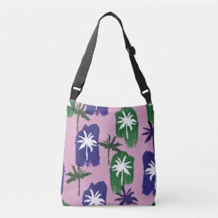 Sac Ajustable Palme peinte, Vert bleu marine.