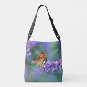 Sac Ajustable Papillon Monarque sur Fleur violette lilas