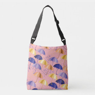 Sac Ajustable Parapluies, gouttes, motif coloré transparent.