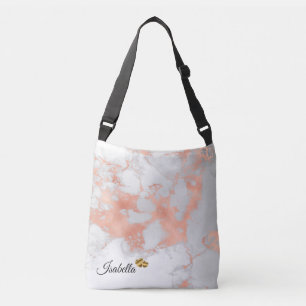 Sac Ajustable Parties scintillant Blanche Luxe Marbre rose blanc