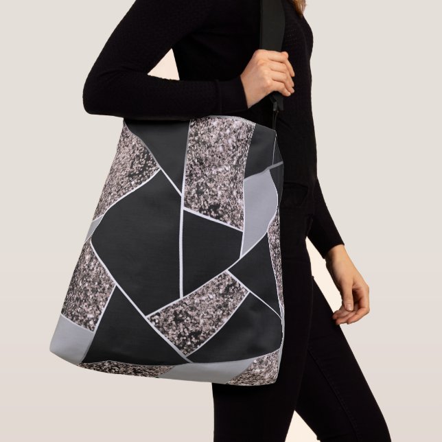 Sac Ajustable Parties scintillant géométrique Rose Gold Glam #1 (De près)