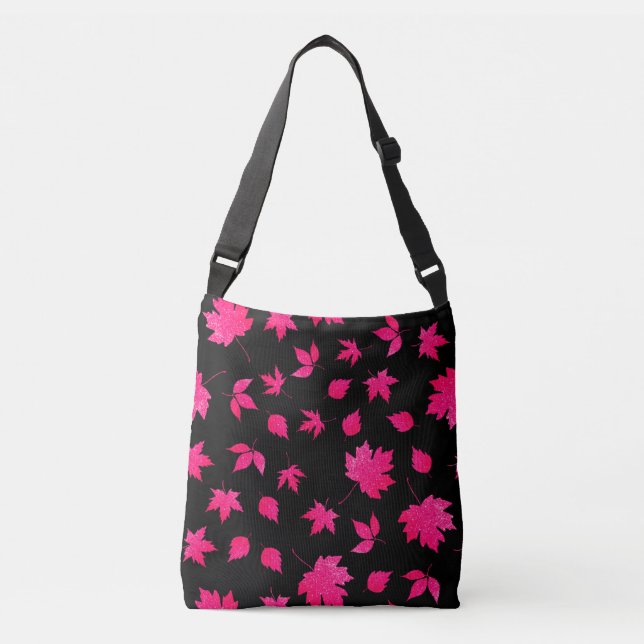 Sac Ajustable Parties scintillant rose chic moderne Feuille Moti (Devant)