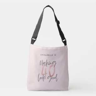 Sac Ajustable parties scintillant rose fille, 40e anniversaire m