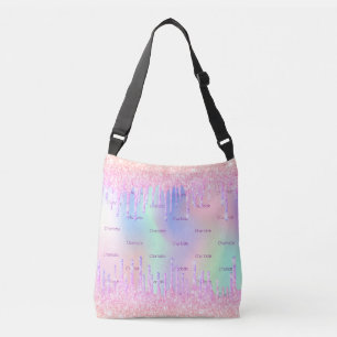 Sac Ajustable Parties scintillant rose nom personnalisé