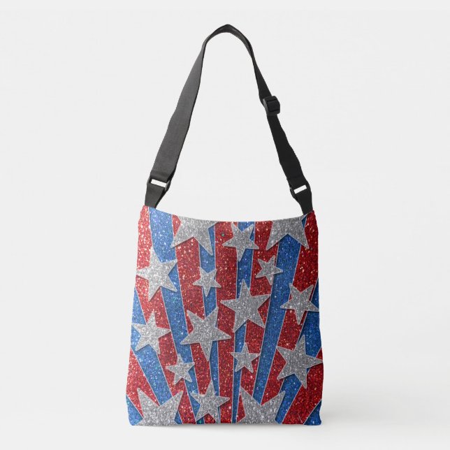 Sac Ajustable Parties scintillant rouge blanc et bleu Étoiles am (Devant)