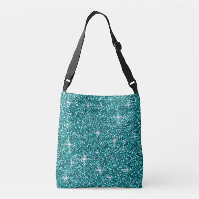 Sac Ajustable parties scintillant turquoise irisée (Dos)