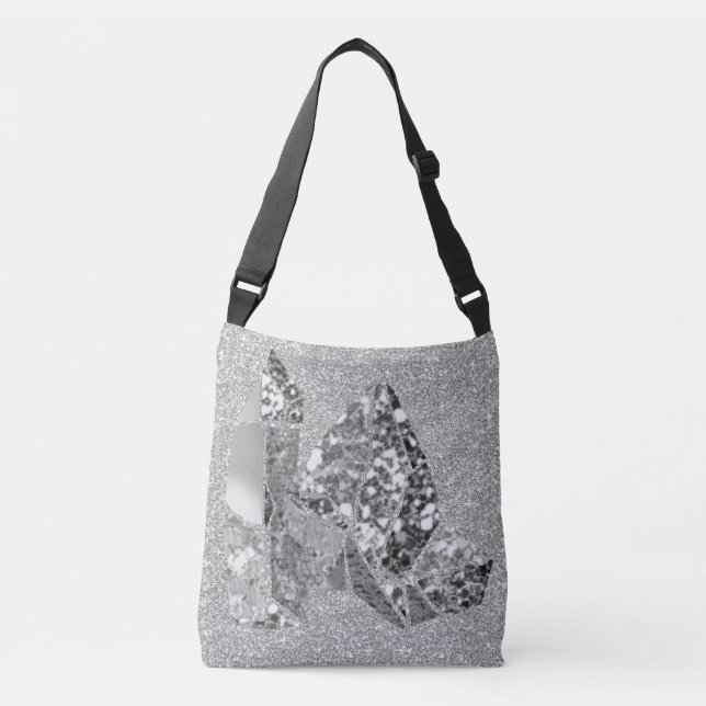 Sac Ajustable Parties scintillantes de Faux de cristaux de gris (Devant)