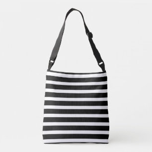 Sac Ajustable Partout corps croisé Fourre-tout - rayure noire