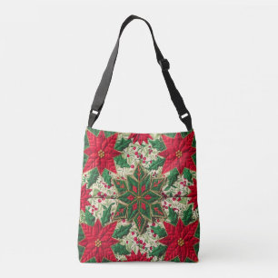 Sac Ajustable Patchwork vert et rouge floral flocon de neige