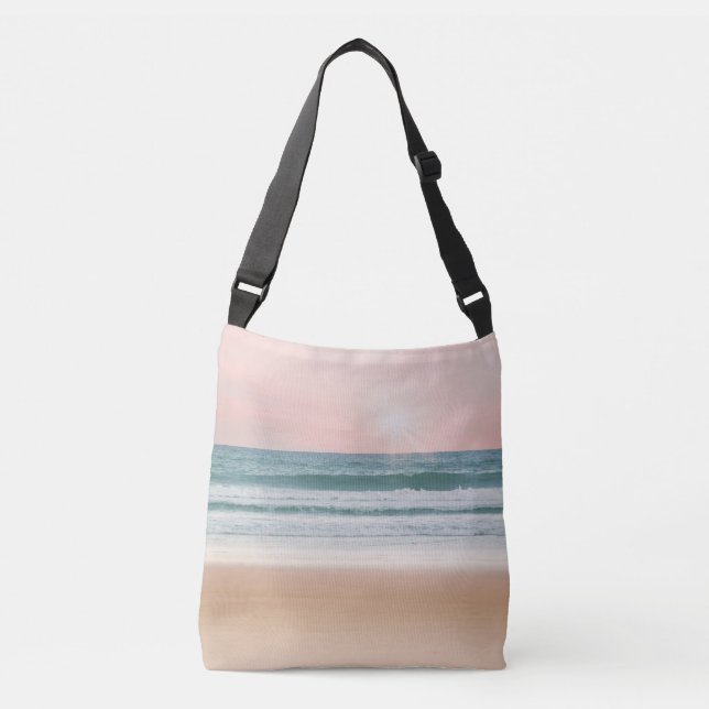 Sac Ajustable Paysage marin avec plage, mer et ciel comme bandes (Devant)