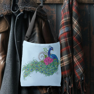 Sac Ajustable Peacock Blue Lotus Fleur Henné