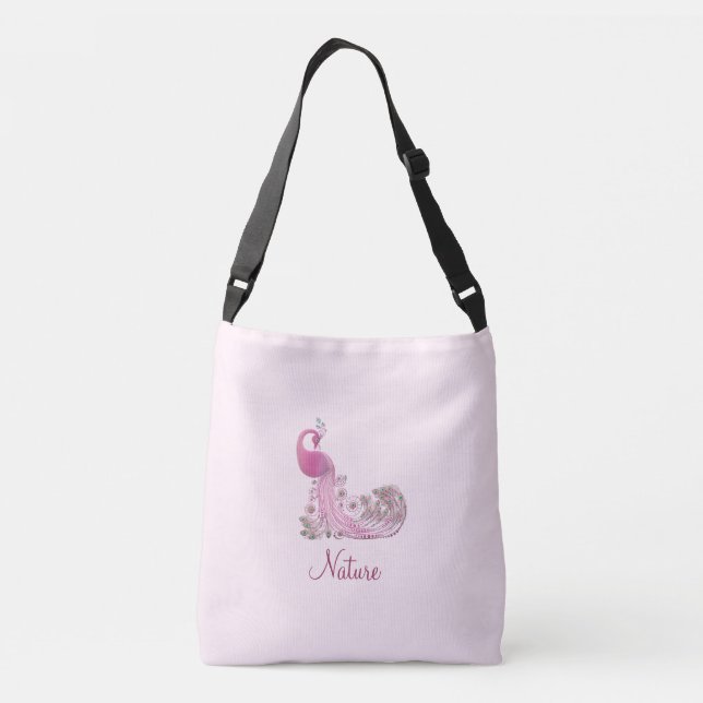 Sac Ajustable Peacock et calligraphie sur l'or Rose léger (Dos)