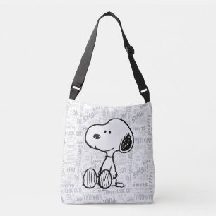 Sac Ajustable PEANUTS   Snoopy on Black White Comics