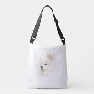 Sac Ajustable Peinture aquarelle de chien Poméranie Mignon