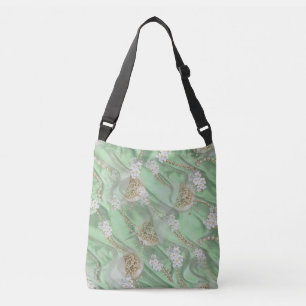 Sac Ajustable Perles de la campagne verte de soie et d'ivoire