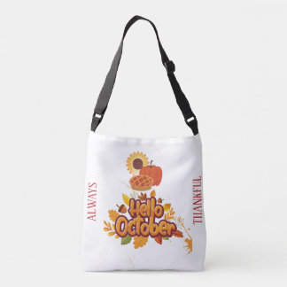 Sac Ajustable Personnalisé "Bonjour Octobre" Citrouille Harvest 