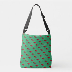 Sac Ajustable Petite feuille de pavot bleu rouge alloce sur vert