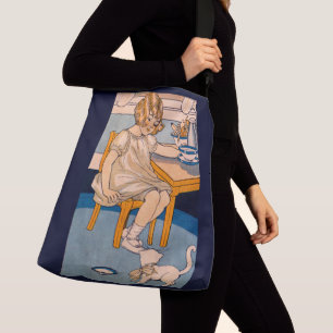 Sac Ajustable Petite fille des années 1920 et son petit chat bla