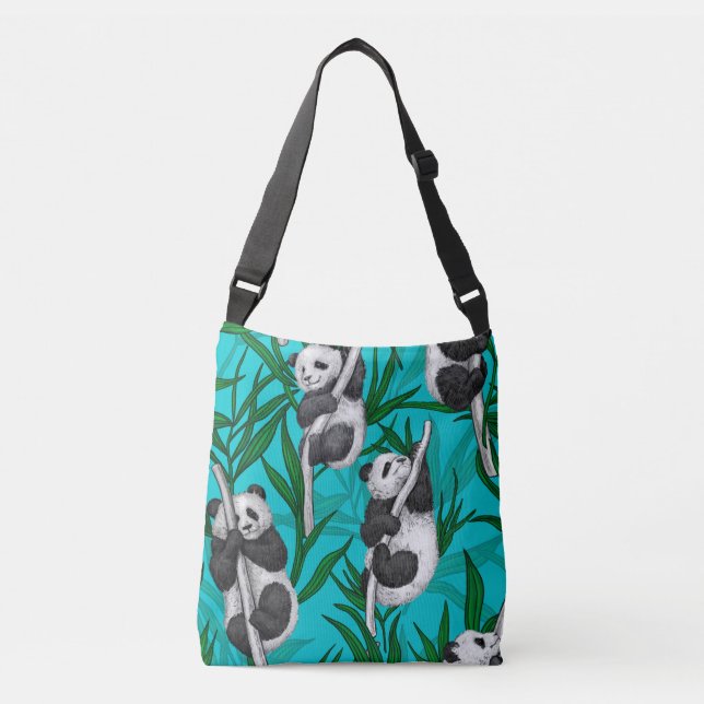 Sac Ajustable Petits panda turquoise (Devant)