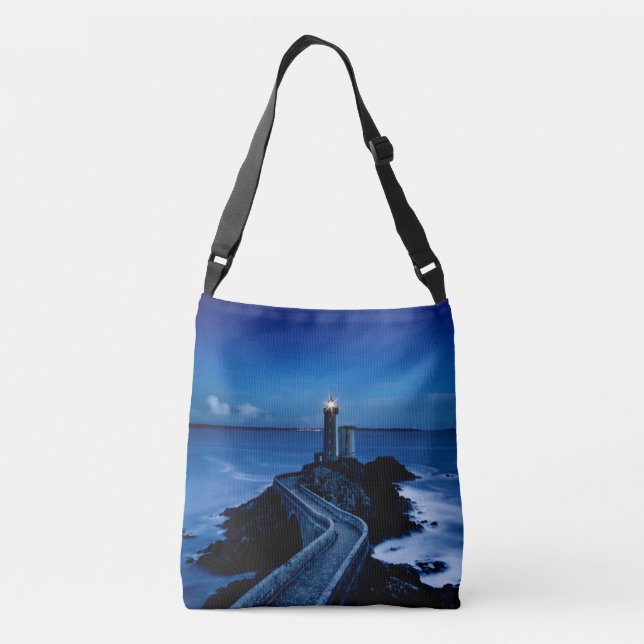 Sac Ajustable Phare sur mur dans l'océan la nuit (Dos)