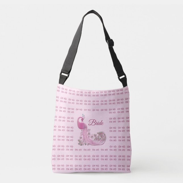 Sac Ajustable Pic de mariée sur forme géométrique Rose or (Devant)