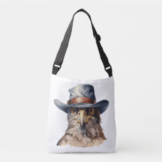 Sac Ajustable pigeon drôle portant un casquette cowboy, aquarell