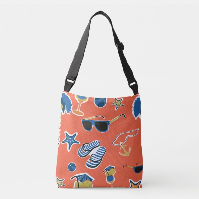 Sac Ajustable Plage d'été : Relaxant Motif sans couture. (Devant)