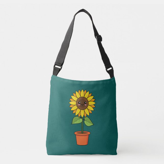 Sac Ajustable Plante de tournesol Kawaii dans un pot (Devant)