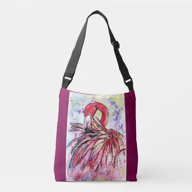 Sac Ajustable Plumes au rose (Devant)