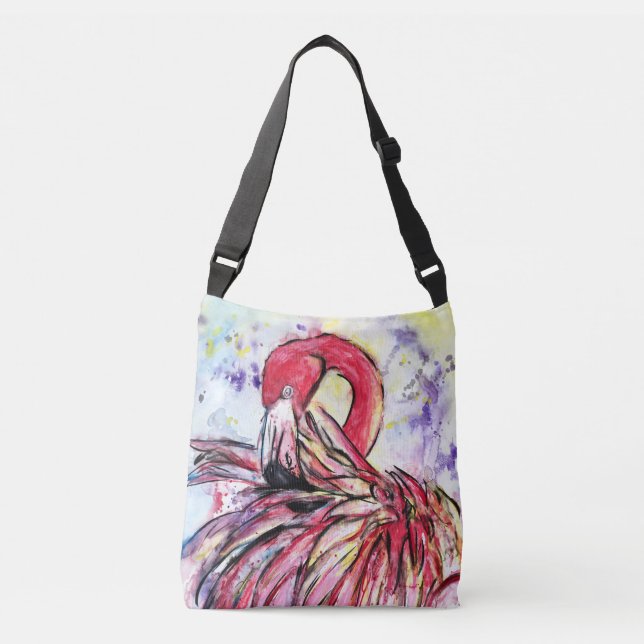 Sac Ajustable Plumes au rose (Devant)
