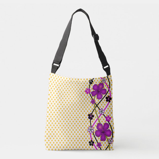 Sac Ajustable Points de polka et orchidées (Devant)