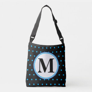 Sac Ajustable Pois Monogrammes Géométriques Bleus Noir