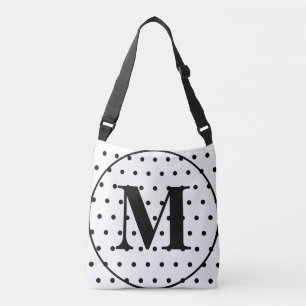 Sac Ajustable Pois noir blanc géométrique de monogramme