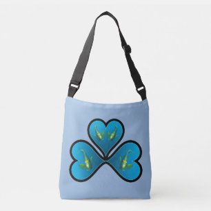 Sac Ajustable Poisson-ange jumeaux - 3 cœurs bleus à bordure noi