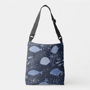 Sac Ajustable Poissons endormis monochromes, motif sombre.