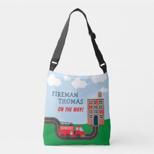 Sac Ajustable Pompier et Camion d'incendie avec le petit garçon 