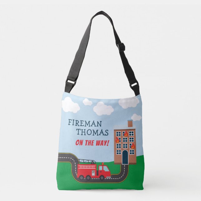 Sac Ajustable Pompier et Camion d'incendie avec le petit garçon  (Devant)