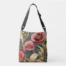 Poppy Garden Bloom - Botanical Art Nouveau