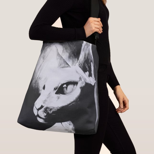 Sac Ajustable Portrait blanc d'animal de contraste de noir de (De près)