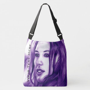 Sac Ajustable Portrait de femme pourpre Original Art