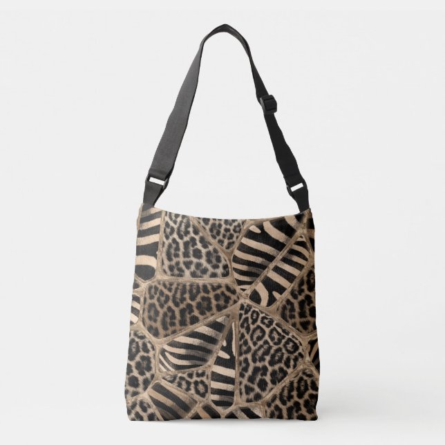 Sac Ajustable Poster de animal - Leopard et Zebra - or pastel (Devant)