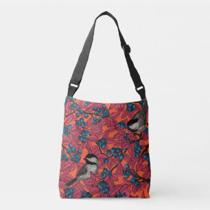 Sac Ajustable Poulet sur les branches de bleuets sur l'orange